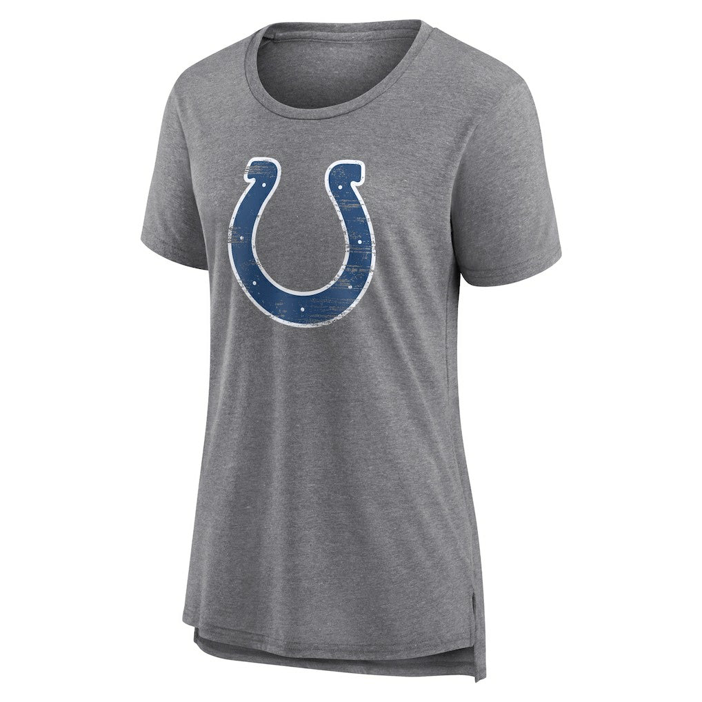 Indianapolis Colts Women's Heritage Custom Name & Number Tri-Blend T-Shirt Gray | NFL