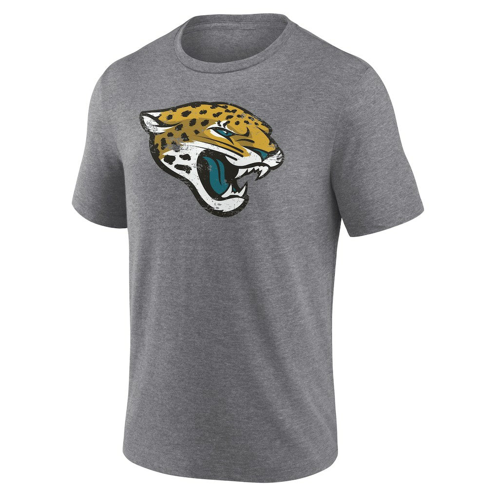 Jacksonville Jaguars Heritage Custom Name & Number Tri-Blend T-Shirt Gray | NFL