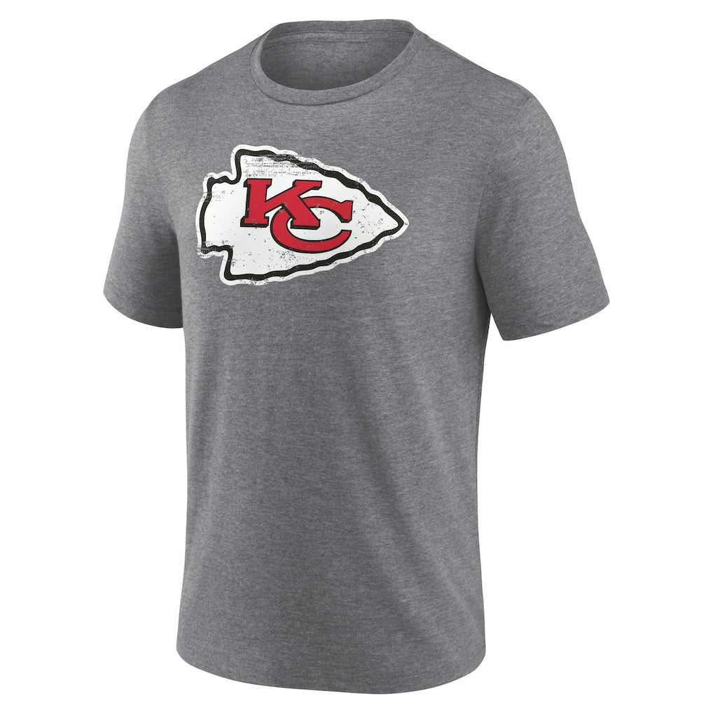 Kansas City Chiefs Heritage Custom Name & Number Tri-Blend T-Shirt Gray | NFL