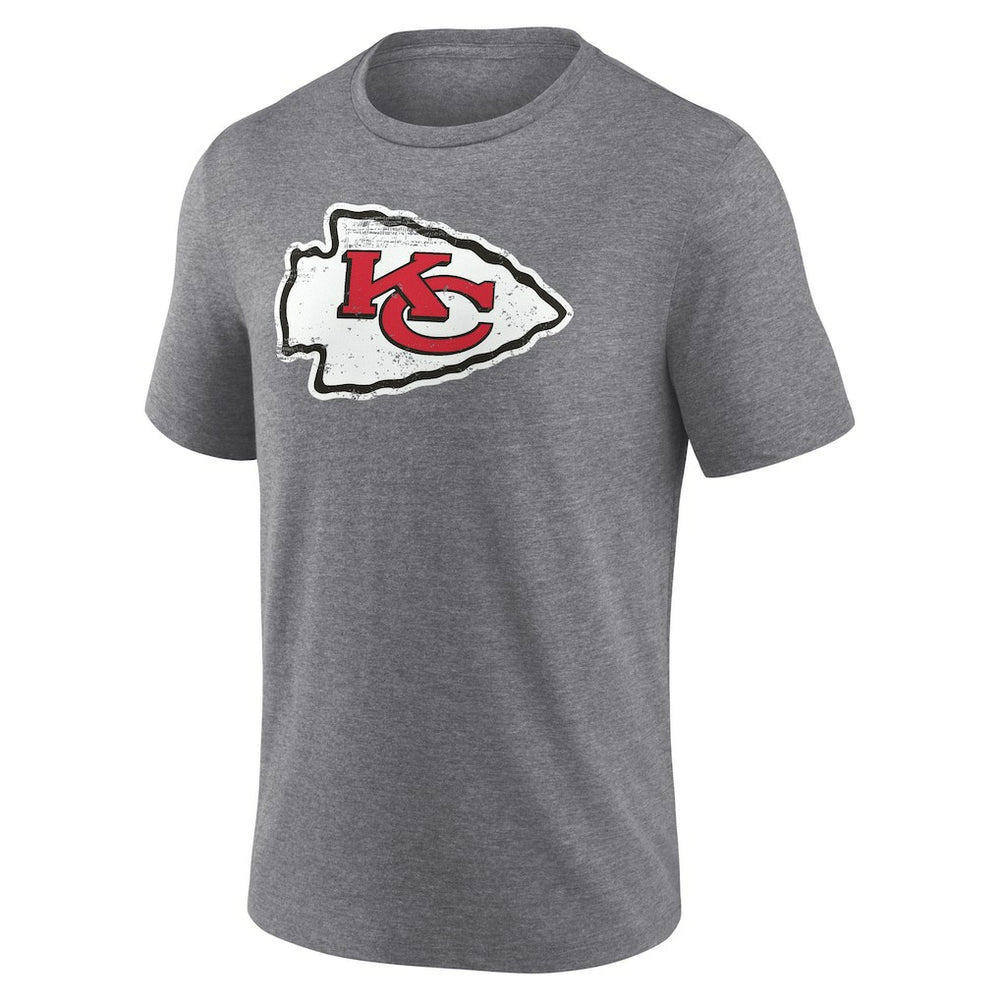 Kansas City Chiefs Heritage Custom Name & Number Tri-Blend T-Shirt Gray | NFL