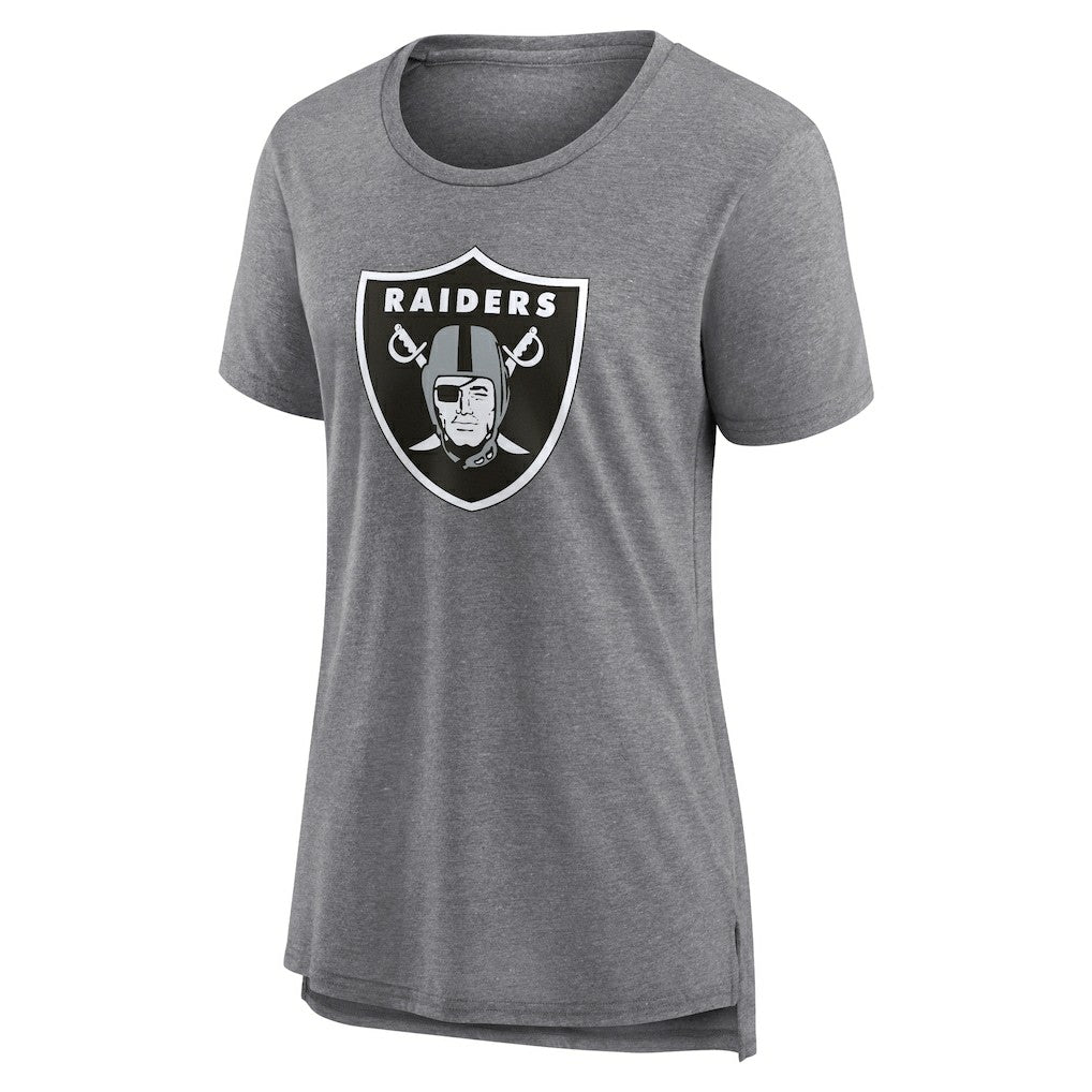 Las Vegas Raiders Women's Heritage Custom Name & Number Tri-Blend T-Shirt Gray | NFL
