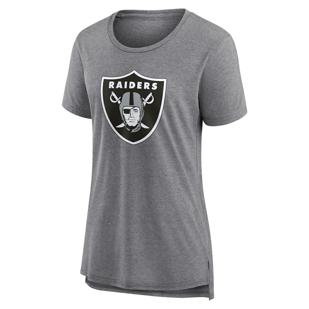 Las Vegas Raiders Women's Heritage Custom Name & Number Tri-Blend T-Shirt Gray | NFL