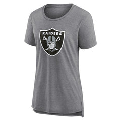 Las Vegas Raiders Women's Heritage Custom Name & Number Tri-Blend T-Shirt Gray | NFL