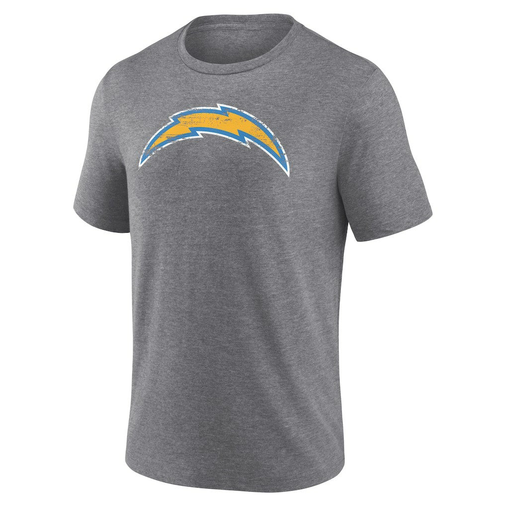 Los Angeles Chargers Heritage Custom Name & Number Tri-Blend T-Shirt Gray | NFL