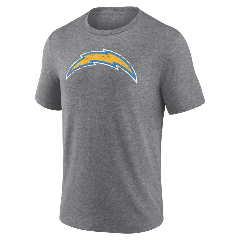 Los Angeles Chargers Heritage Custom Name & Number Tri-Blend T-Shirt Gray | NFL