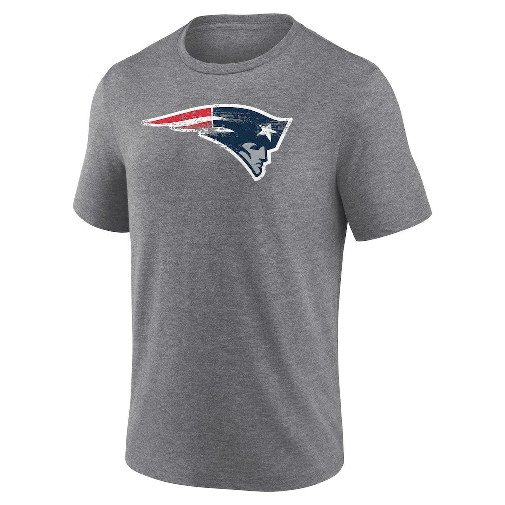 New England Patriots Heritage Custom Name & Number Tri-Blend T-Shirt Gray | NFL