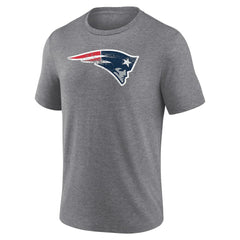 New England Patriots Heritage Custom Name & Number Tri-Blend T-Shirt Gray | NFL