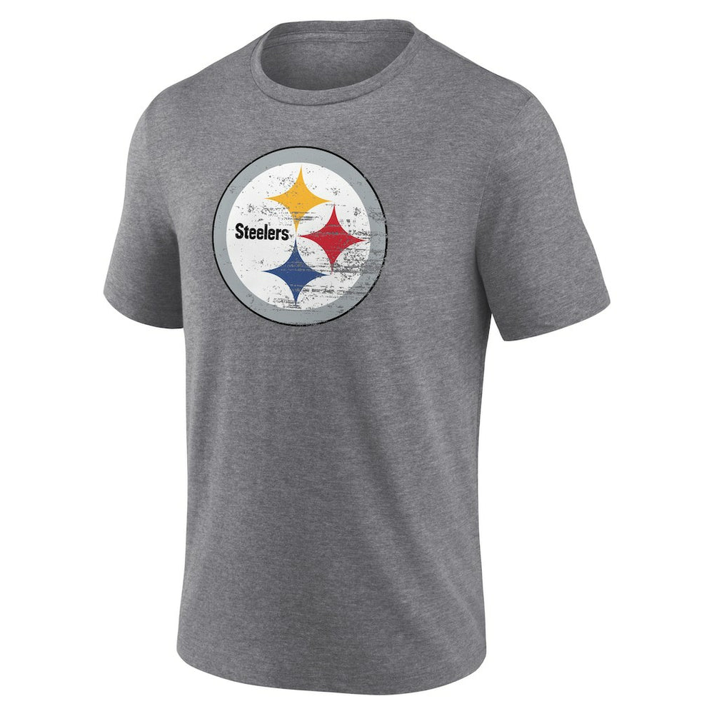 Pittsburgh Steelers Heritage Custom Name & Number Tri-Blend T-Shirt Gray | NFL