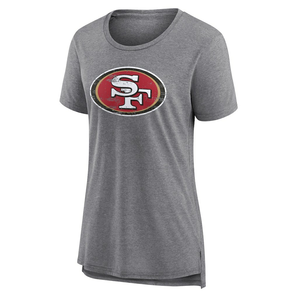 San Francisco 49ers Women's Heritage Custom Name & Number Tri-Blend T-Shirt Gray | NFL