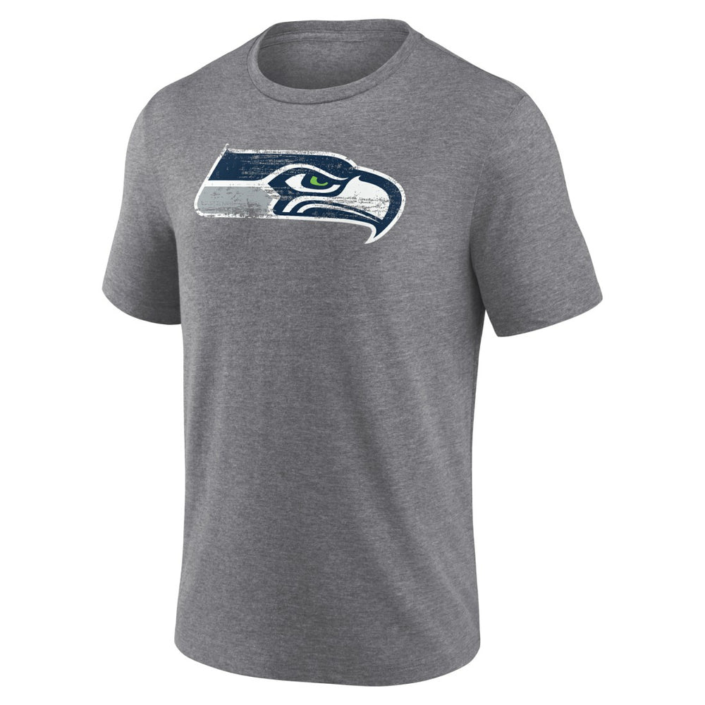 Seattle Seahawks Heritage Custom Name & Number Tri-Blend T-Shirt Gray | NFL
