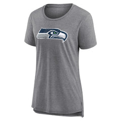 Seattle Seahawks Women's Heritage Custom Name & Number Tri-Blend T-Shirt Gray | NFL