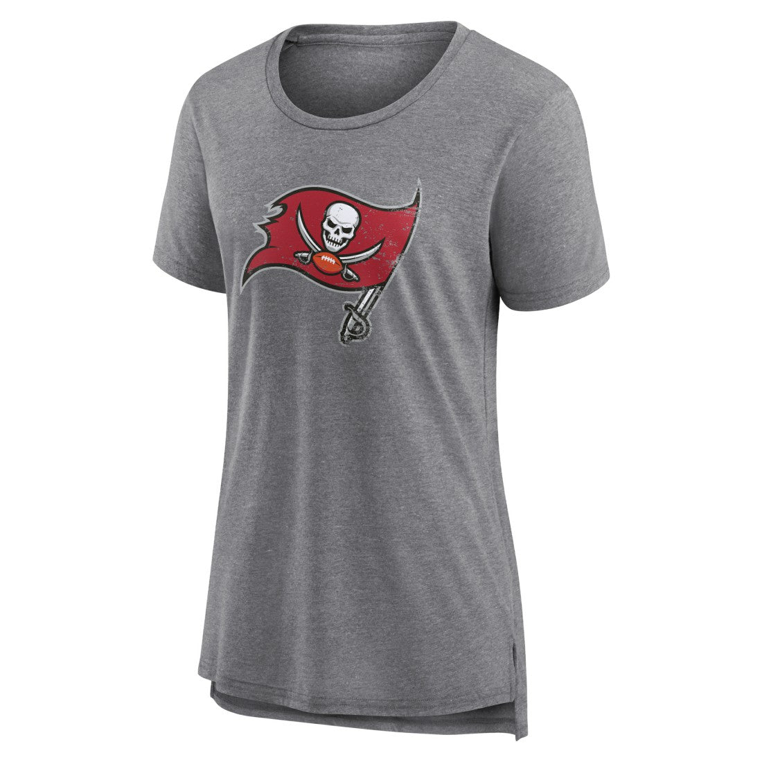 Tampa Bay Buccaneers Women's Heritage Custom Name & Number Tri-Blend T-Shirt Gray | NFL