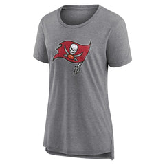 Tampa Bay Buccaneers Women's Heritage Custom Name & Number Tri-Blend T-Shirt Gray | NFL