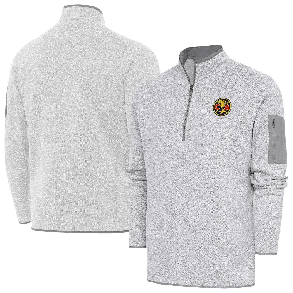 Club America Antigua Elevate Quarter-Zip Pullover Heather Gray - FIFA World CUP