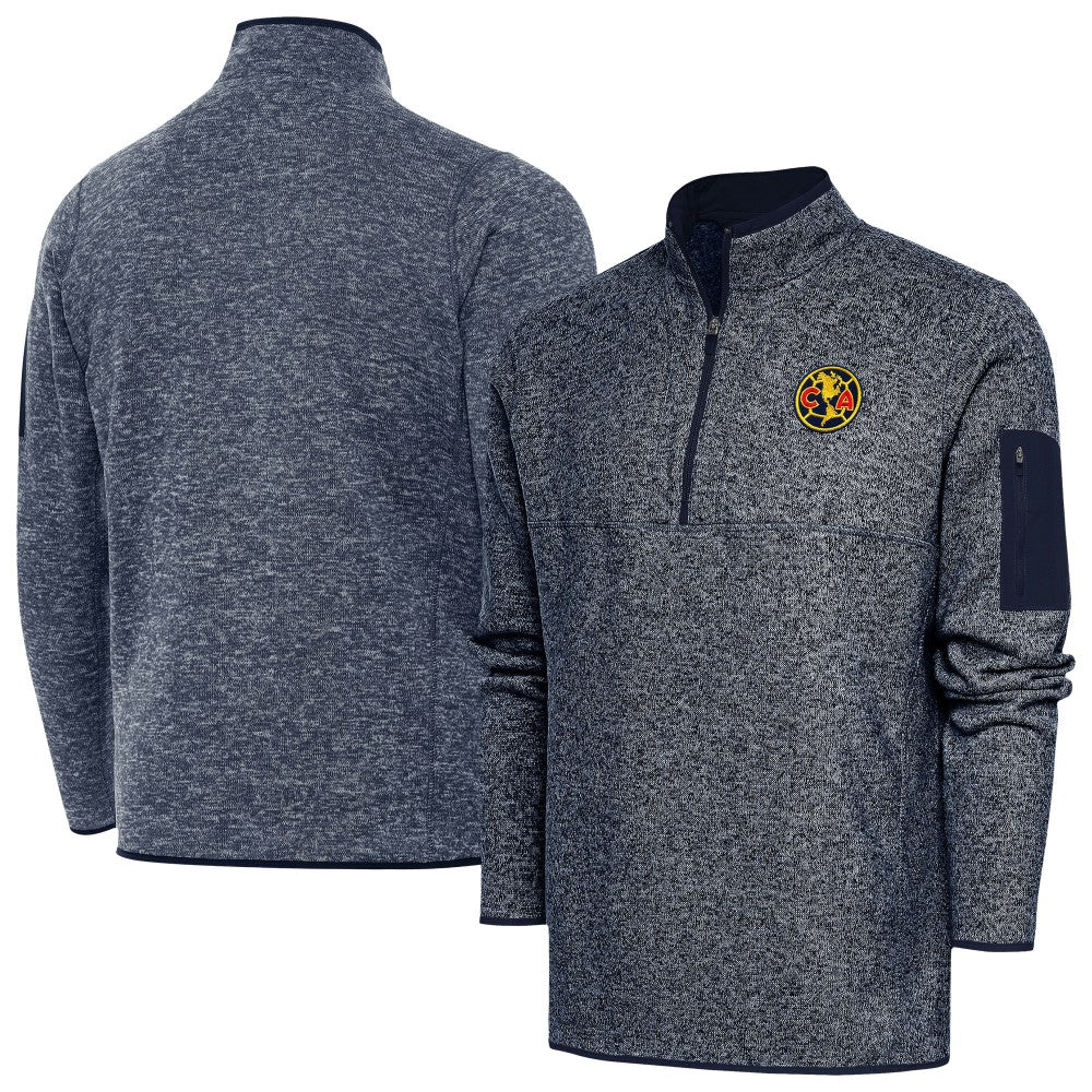 Club America Antigua Elevate Quarter-Zip Pullover Heather Navy - FIFA World CUP