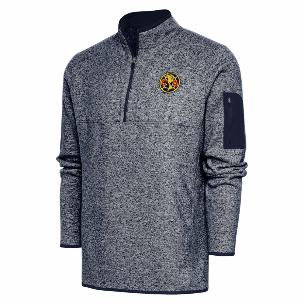 Club America Antigua Elevate Quarter-Zip Pullover Heather Navy - FIFA World CUP