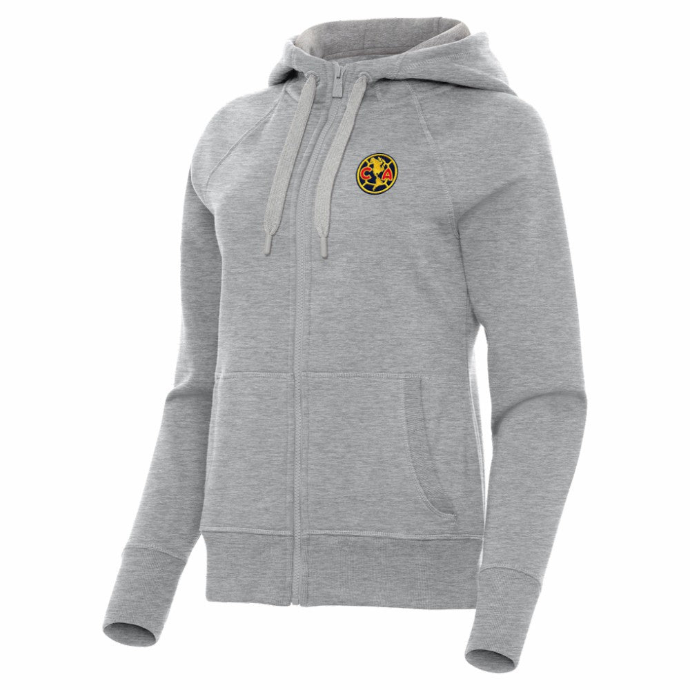 Club America Antigua Women's Takeover Full-Zip Hoodie Heather Gray - FIFA World CUP