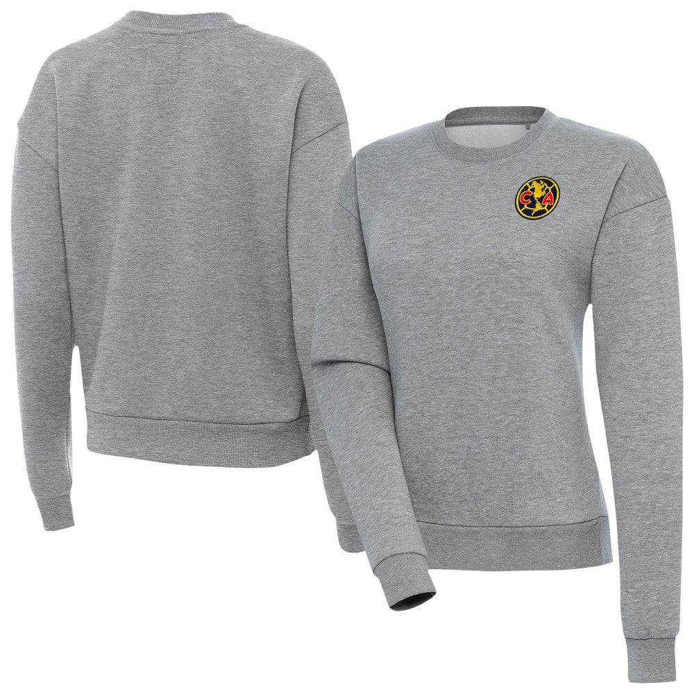 Club America Antigua Women's Takeover Pullover Sweatshirt Heather Gray - FIFA World CUP