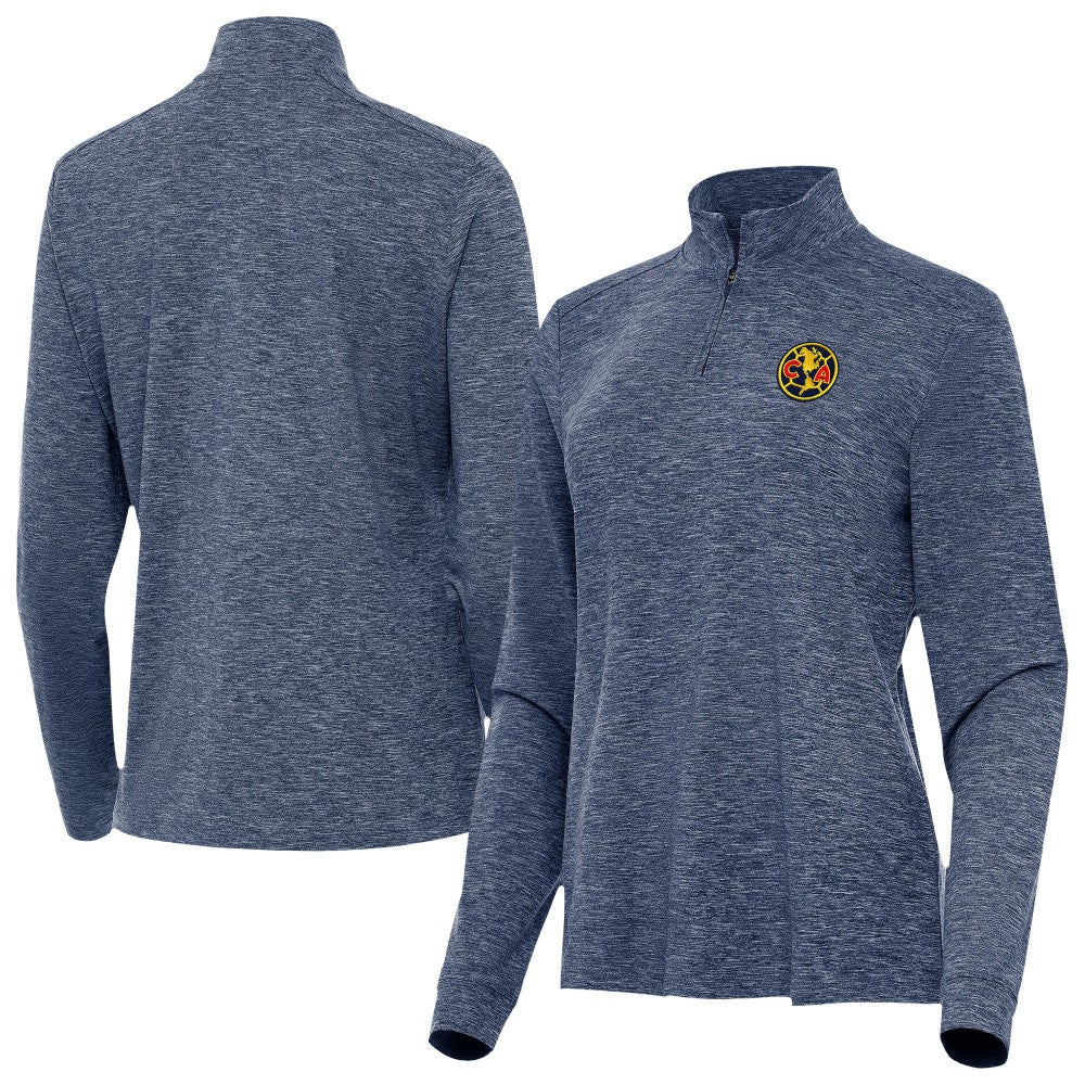 Club America Antigua Women's Master Quarter-Zip Pullover Heather Navy - FIFA World CUP