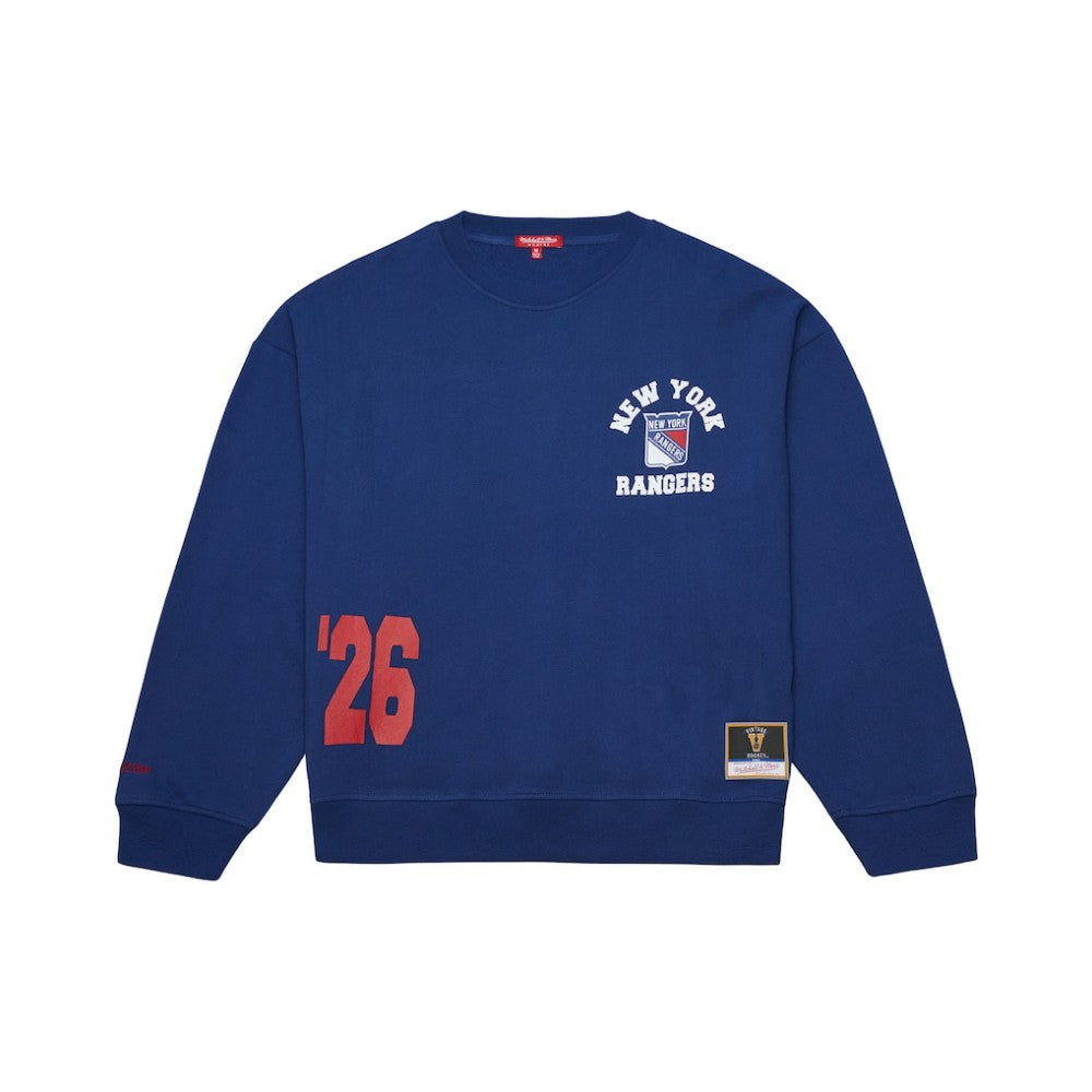 New York Rangers Mitchell & Ness Women's Vintage Crewneck Sweatshirt - Blue - NHL