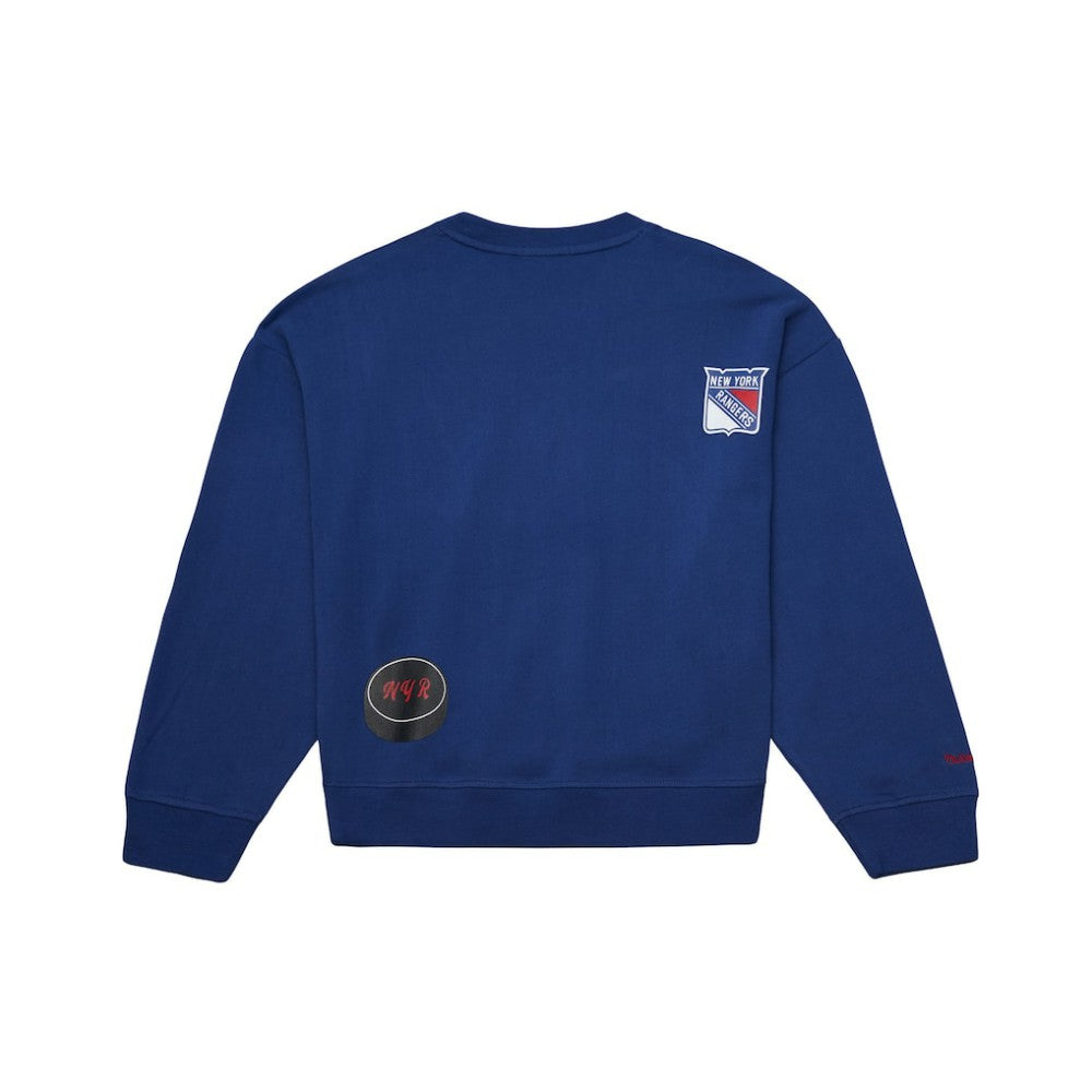 New York Rangers Mitchell & Ness Women's Vintage Crewneck Sweatshirt - Blue - NHL