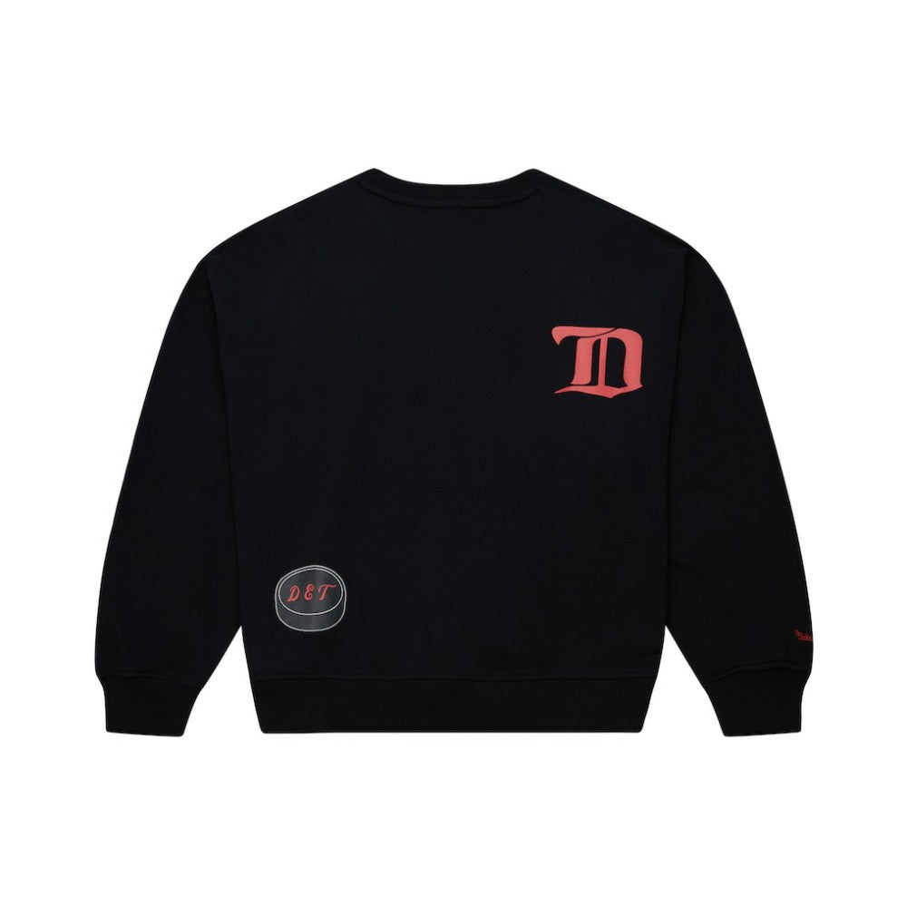 Detroit Red Wings Mitchell & Ness Women's Vintage Crewneck Sweatshirt - Black - NHL