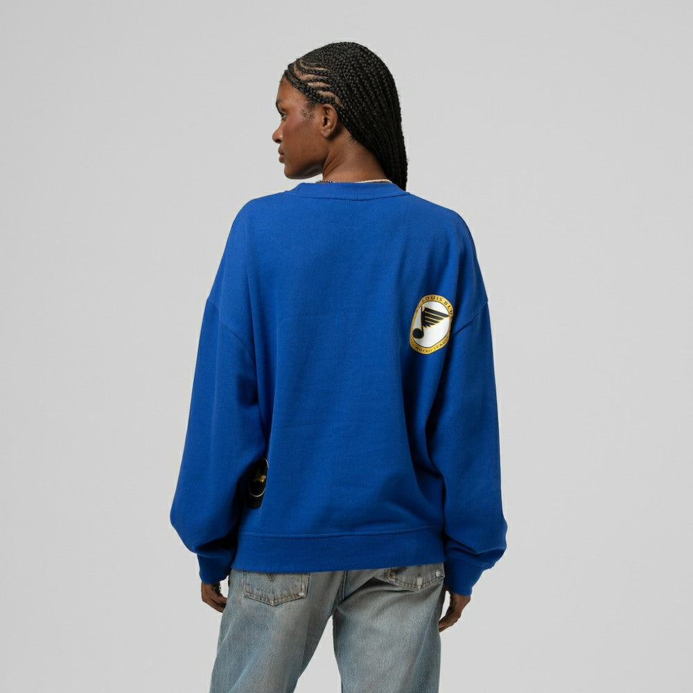 St. Louis Blues Mitchell & Ness Women's Vintage Crewneck Sweatshirt - Blue - NHL
