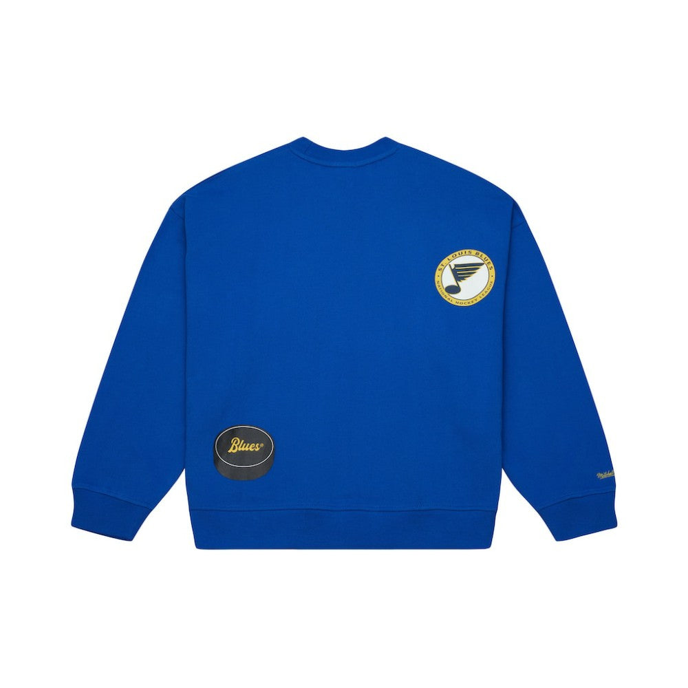 St. Louis Blues Mitchell & Ness Women's Vintage Crewneck Sweatshirt - Blue - NHL