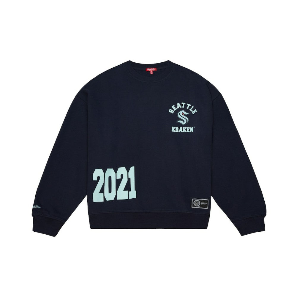 Seattle Kraken Mitchell & Ness Women's Vintage Crewneck Sweatshirt - Deep Sea Blue - NHL