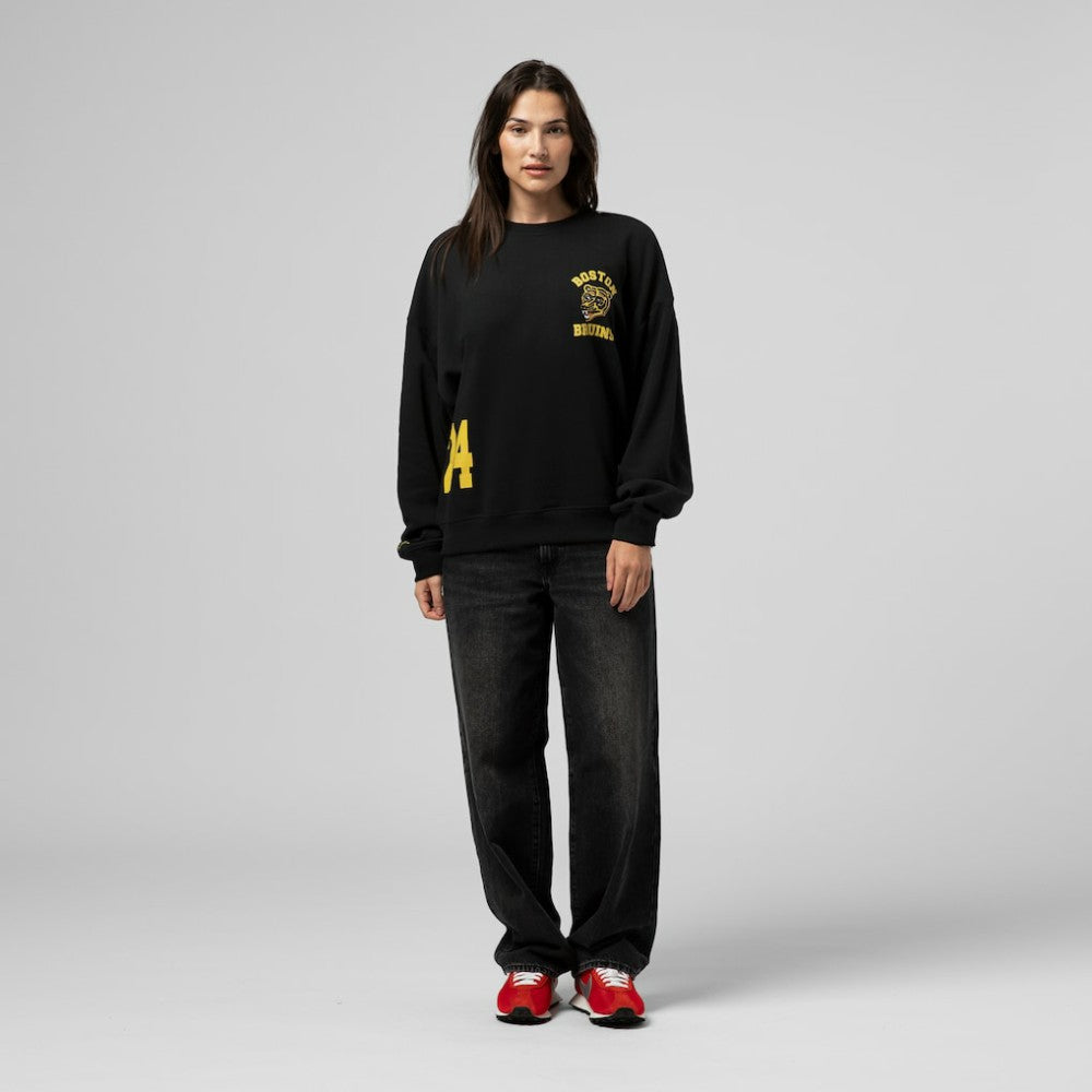 Boston Bruins Mitchell & Ness Women's Vintage Crewneck Sweatshirt - Black - NHL