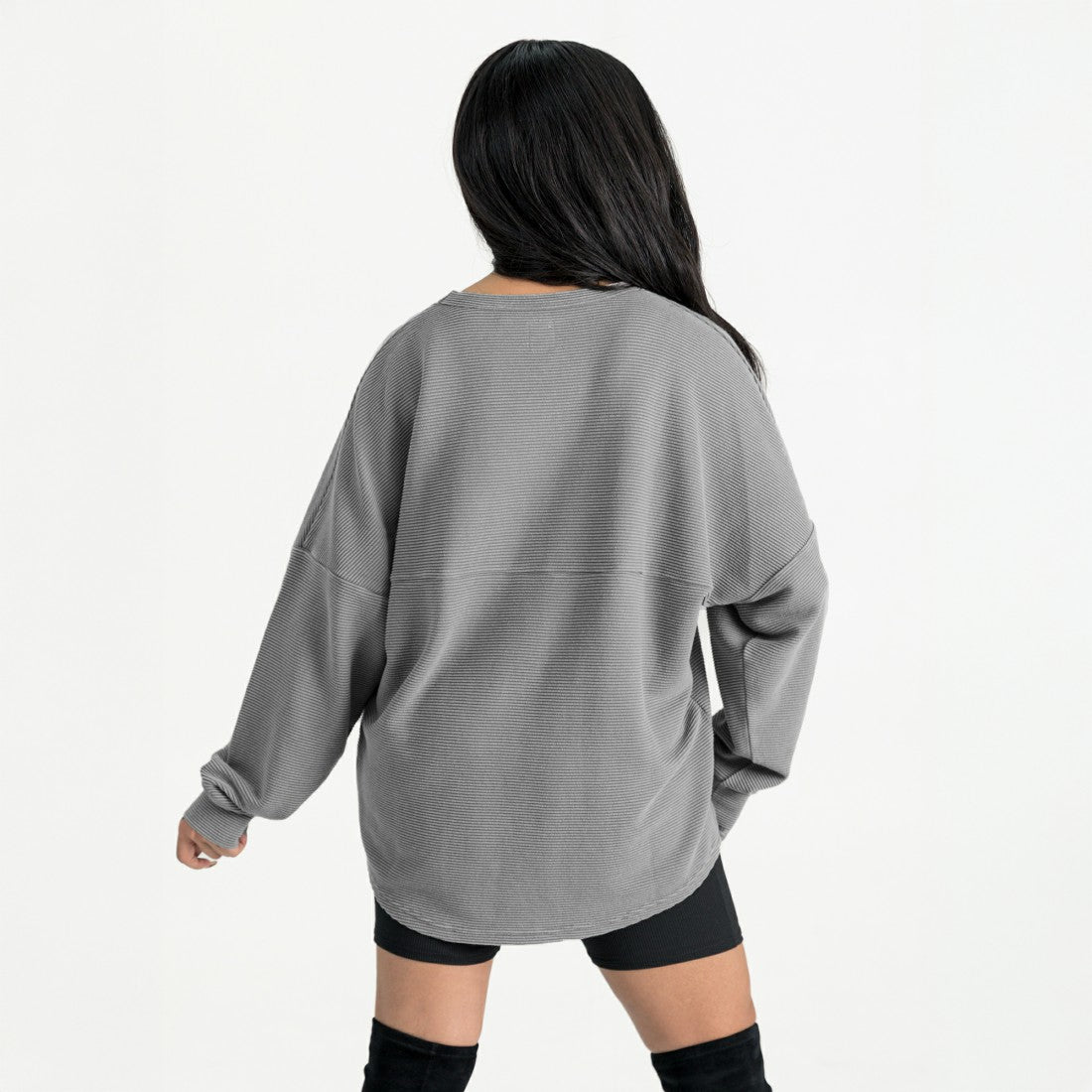 Tampa Bay Buccaneers Gameday Couture Women's Oversized Pure Motion Corded Sweatshirt Gray | NFL