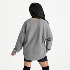 Washington Commanders Gameday Couture Women's Oversized Sweet Victory Corded Sweatshirt Gray | NFL