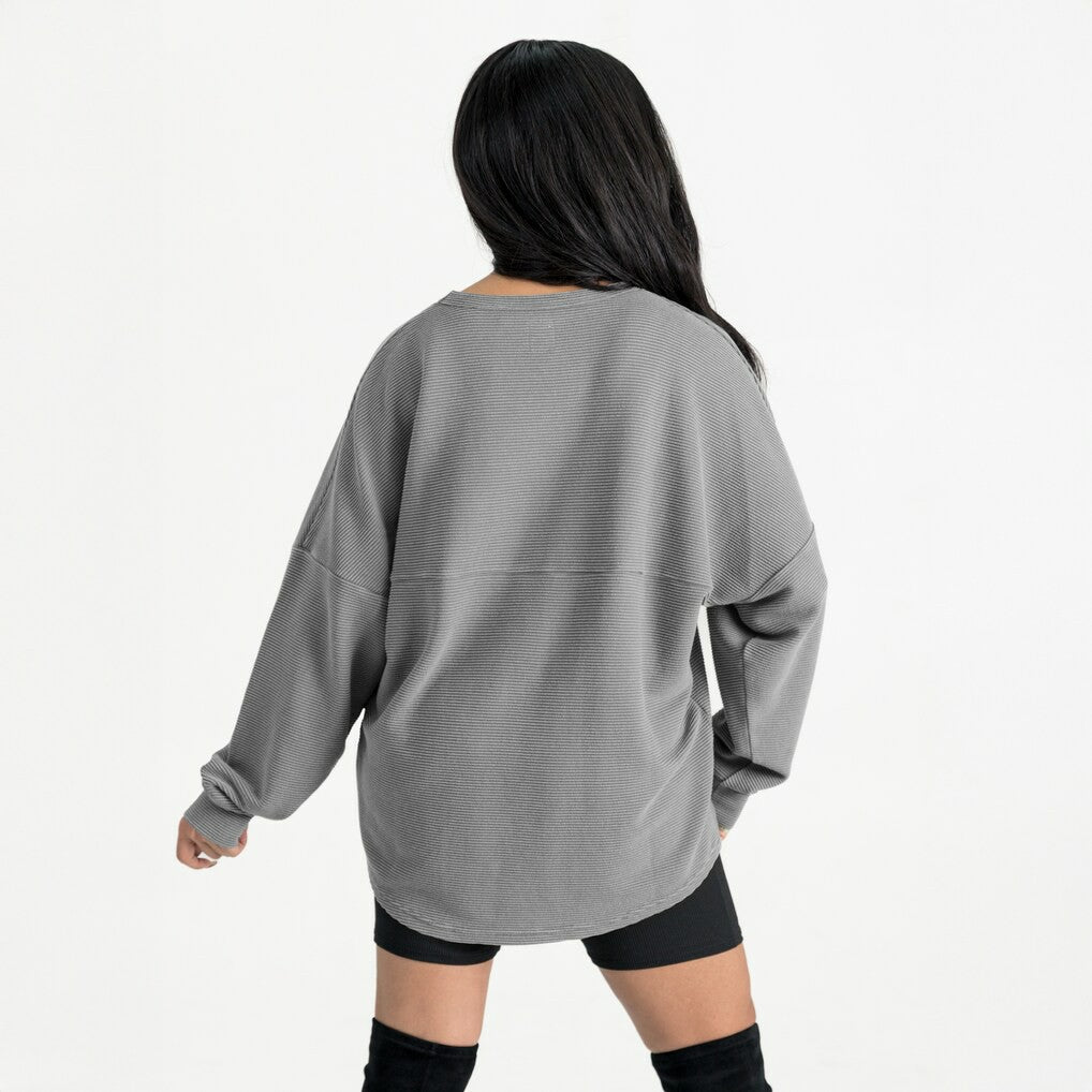 Jacksonville Jaguars Gameday Couture Women's Oversized Sweet Victory Corded Sweatshirt Gray | NFL