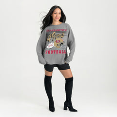 San Francisco 49ers Gameday Couture Women's Oversized Sweet Victory Corded Sweatshirt Gray | NFL