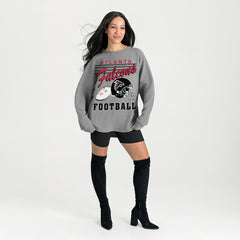 Atlanta Falcons Gameday Couture Women's Oversized Sweet Victory Corded Sweatshirt Gray | NFL