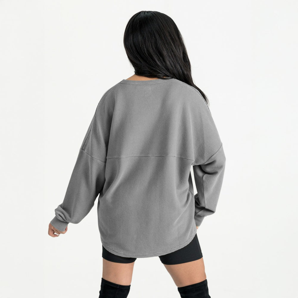 Houston Texans Gameday Couture Women's Oversized Sweet Victory Corded Sweatshirt Gray | NFL