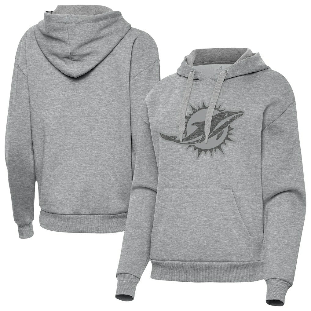 Miami Dolphins Antigua Women's Victory Hoodie Heather Gray | NFL