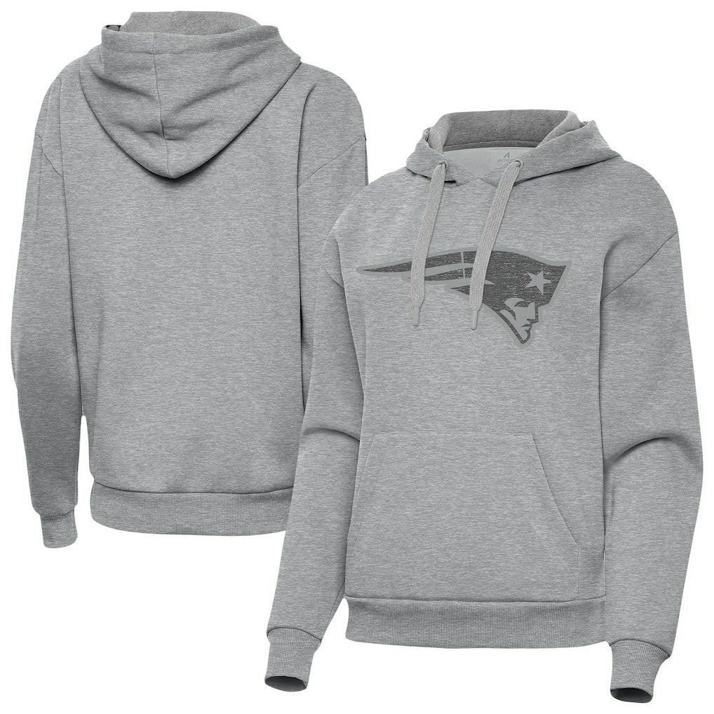 New England Patriots Antigua Women's Victory Hoodie Heather Gray | NFL