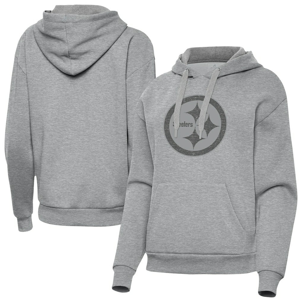 Pittsburgh Steelers Antigua Women's Victory Hoodie Heather Gray | NFL