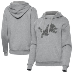 Detroit Lions Antigua Women's Victory Hoodie Heather Gray | NFL