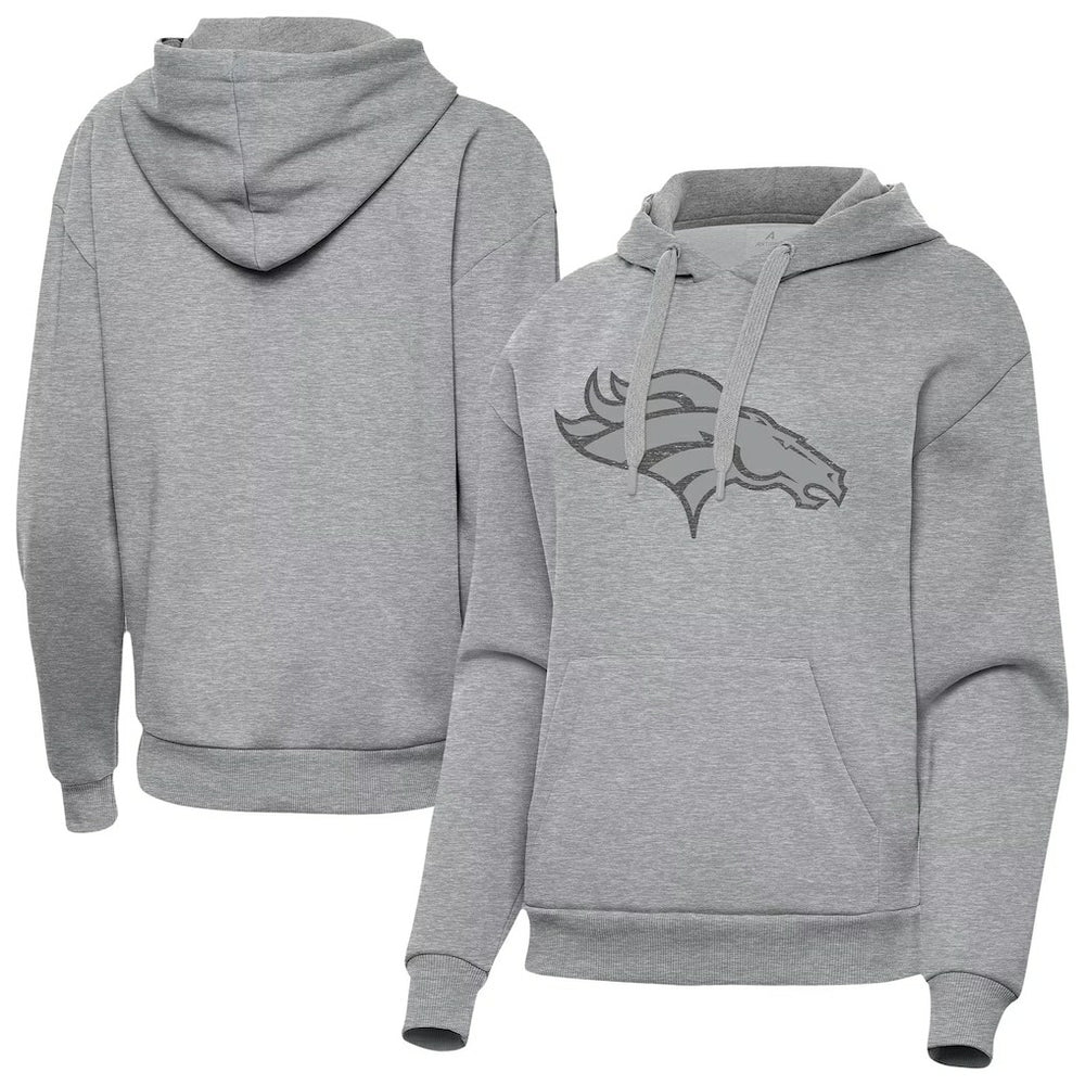 Denver Broncos Antigua Women's Victory Hoodie Heather Gray | NFL