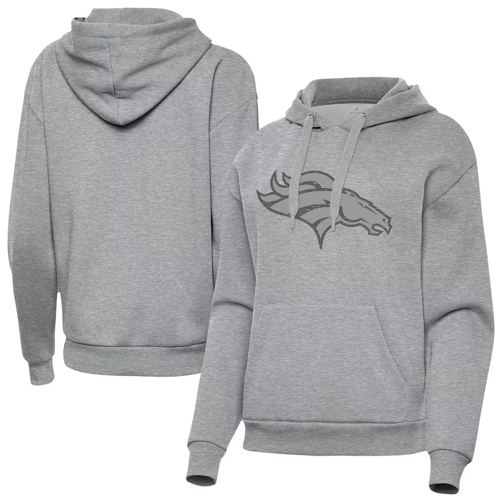 Denver Broncos Antigua Women's Victory Hoodie Heather Gray | NFL