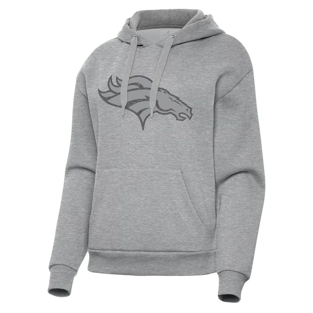 Denver Broncos Antigua Women's Victory Hoodie Heather Gray | NFL