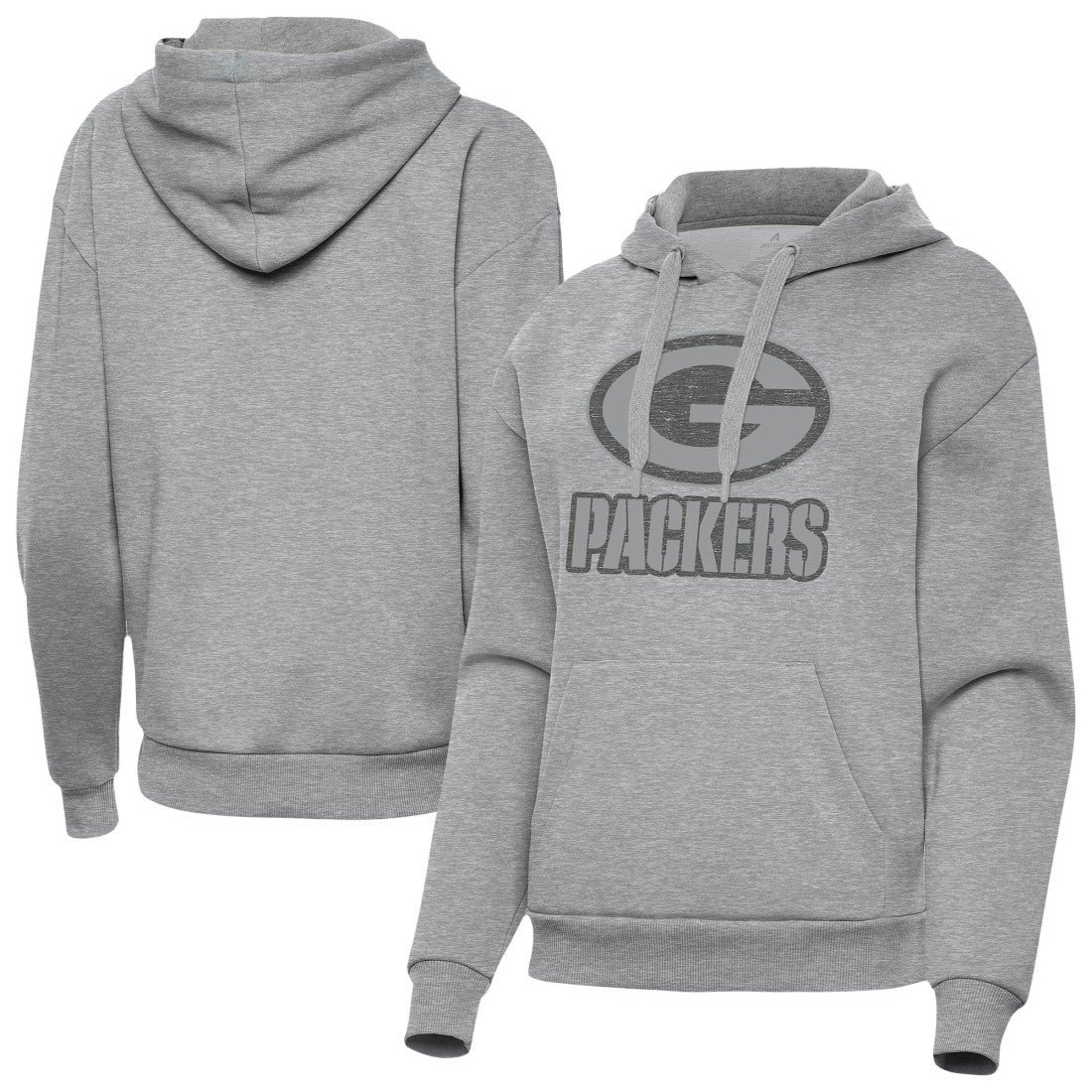 Green Bay Packers Antigua Women's Victory Hoodie Heather Gray | NFL