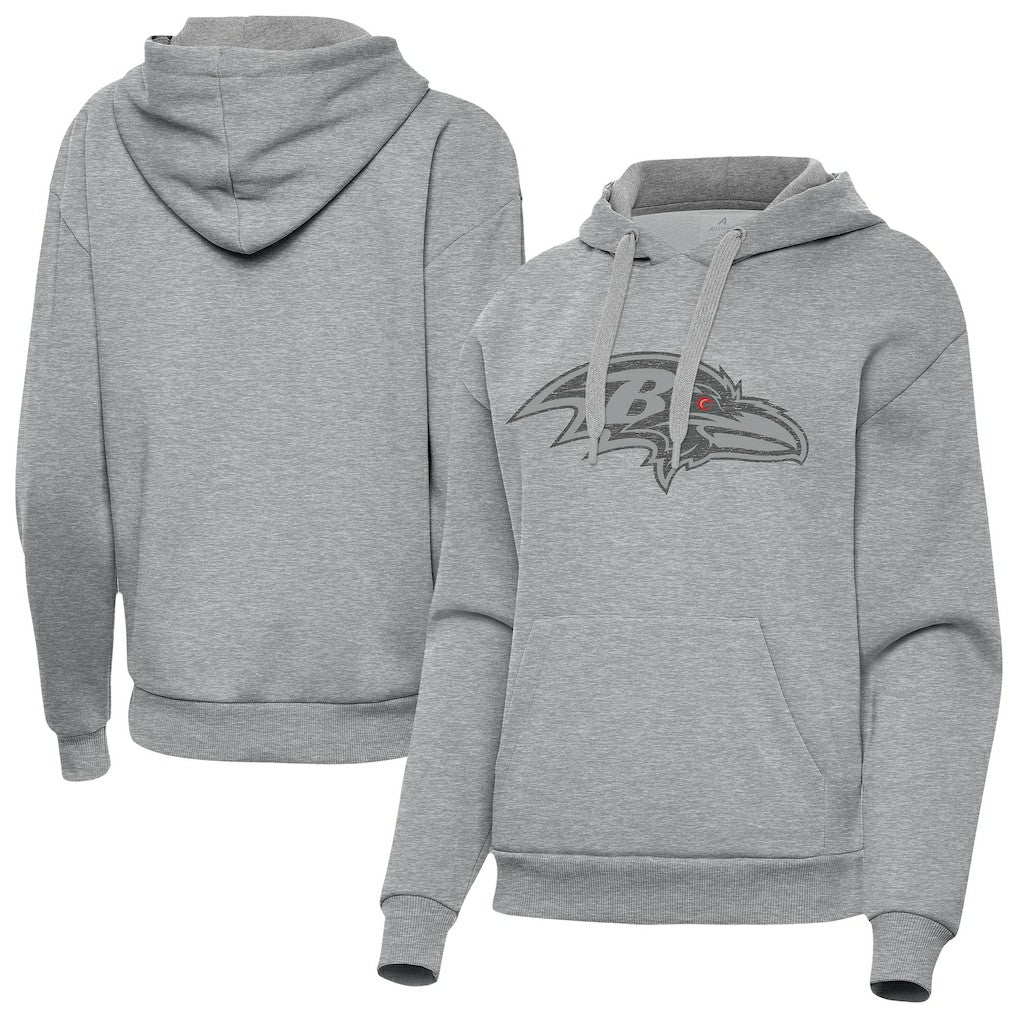 Baltimore Ravens Antigua Women's Victory Hoodie Heather Gray | NFL