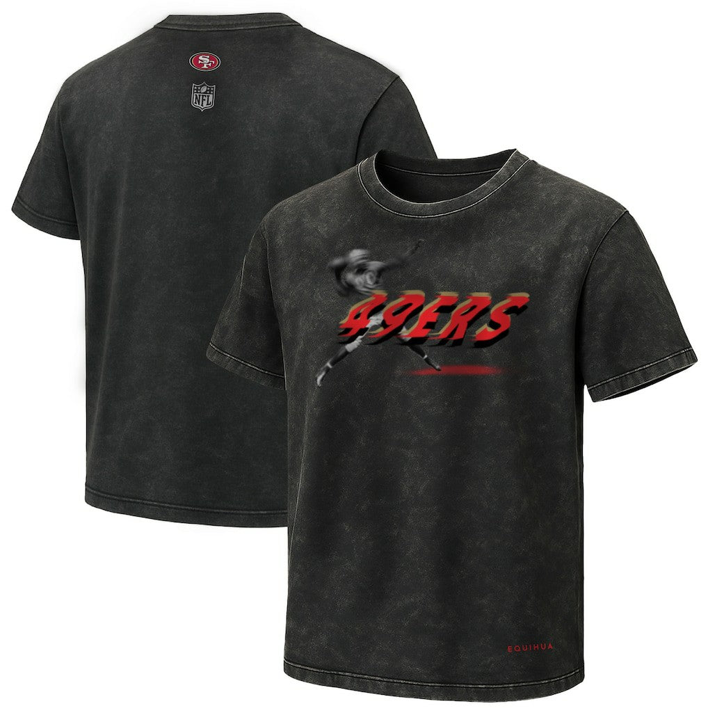 San Francisco 49ers EQUIHUA Retro T-Shirt Black | NFL