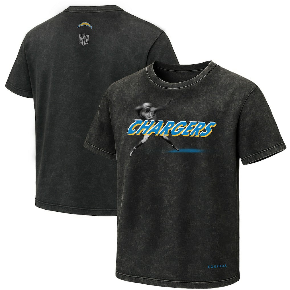 Los Angeles Chargers EQUIHUA Retro T-Shirt Black | NFL