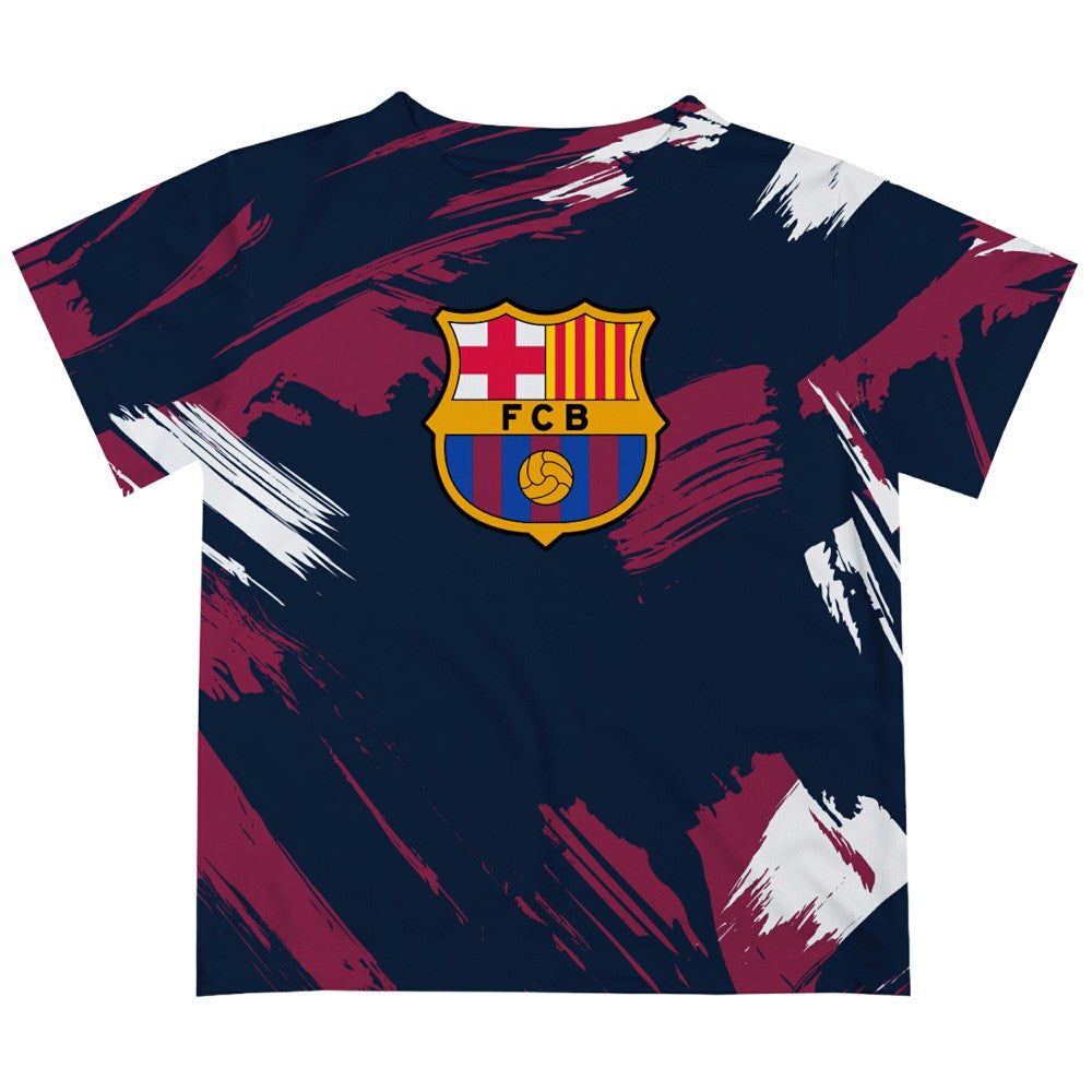Barcelona Vive La Fete Youth Paint Brush T-Shirt Navy - FIFA World CUP