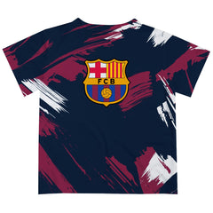 Barcelona Vive La Fete Youth Paint Brush T-Shirt Navy - FIFA World CUP
