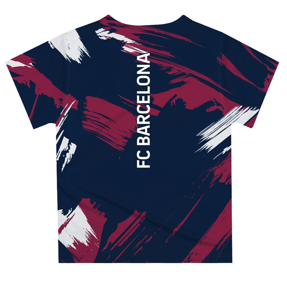 Barcelona Vive La Fete Youth Paint Brush T-Shirt Navy - FIFA World CUP